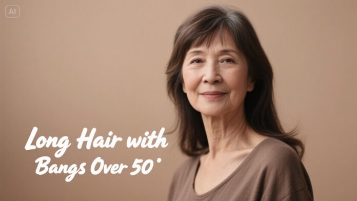 Long Hair with Bangs Over 50